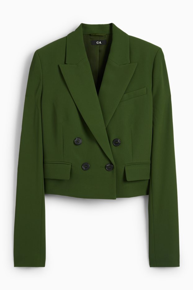 Femei - Blazer crop - regular fit - verde