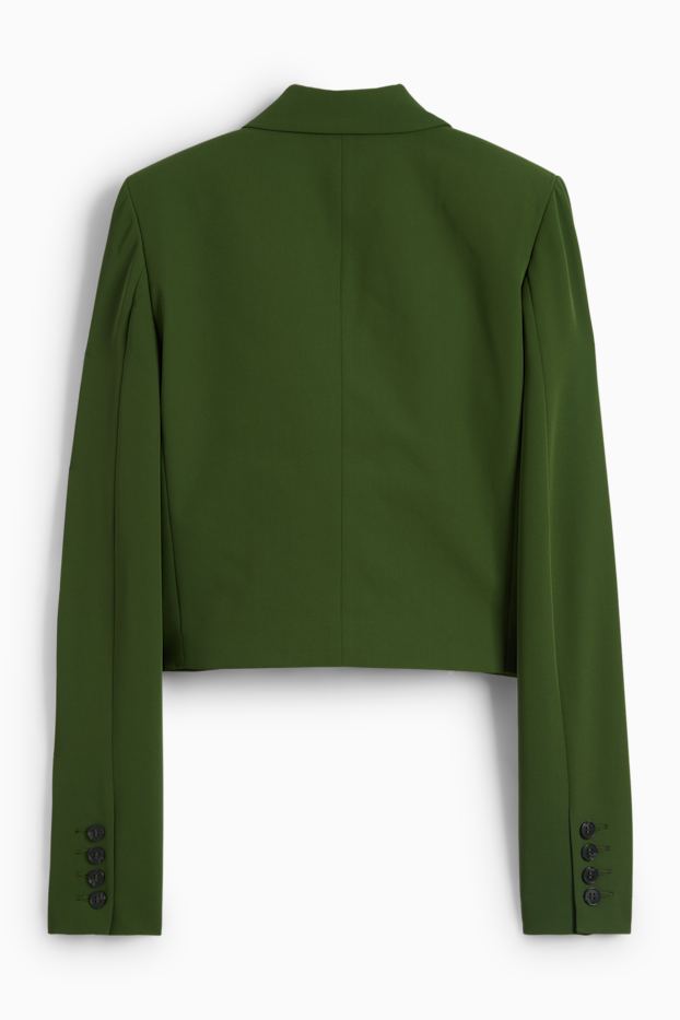 Femei - Blazer crop - regular fit - verde