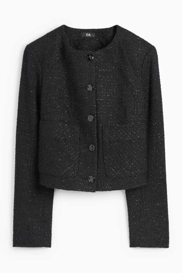 Dames - Korte blazer - regular fit - zwart