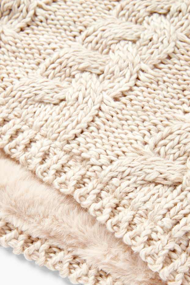 Femmes - Tour de cou - motif tressé - beige clair