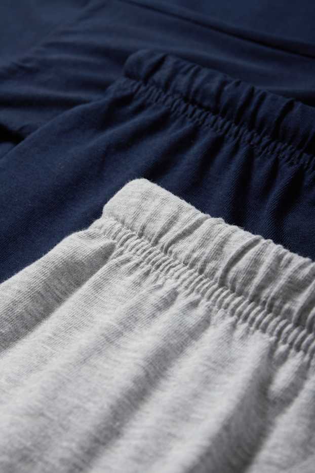 Enfants garçons - Lot de 2 - bas de pyjama - gris clair / bleu foncé