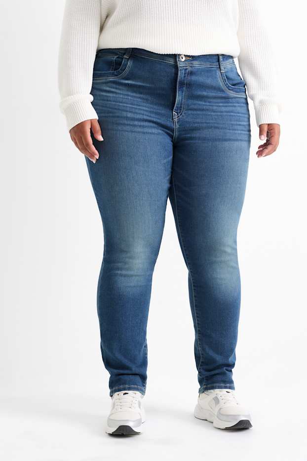 Dámské - Slim jeans - mid waist - jog denim - džíny - modré