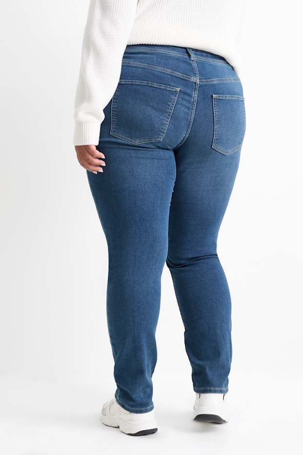 Dámské - Slim jeans - mid waist - jog denim - džíny - modré