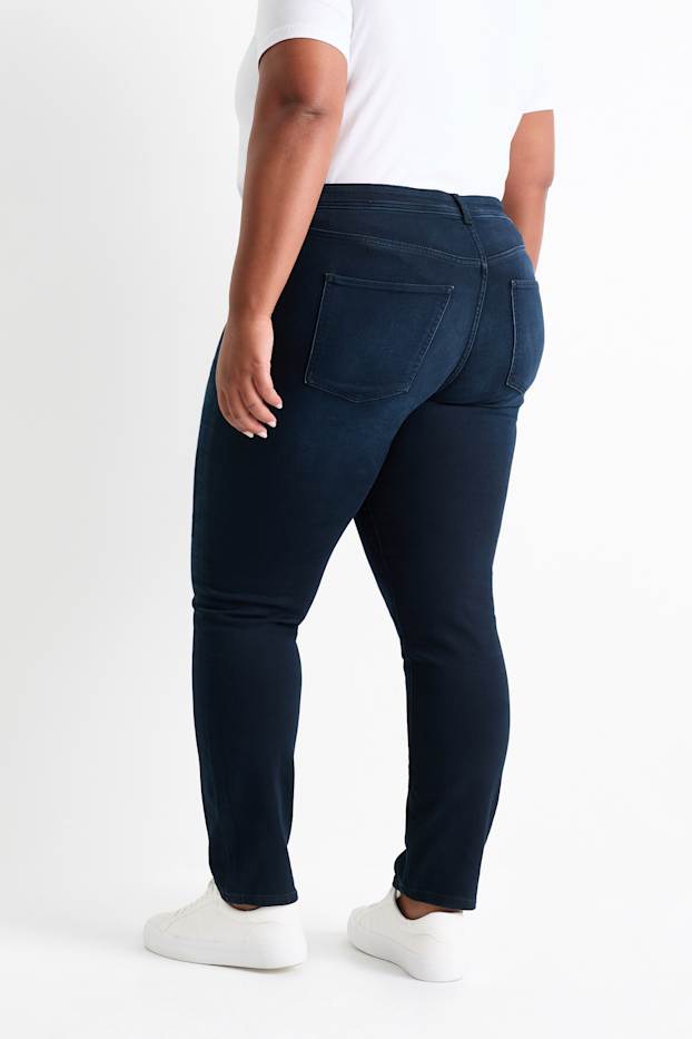 Damen - Slim Jeans - Mid Waist - Jog Denim - dunkeljeansblau