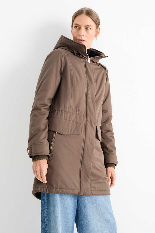 Femmes - Parka à capuche - marron clair