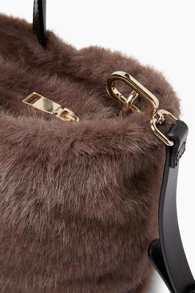 Damen - Großer Shopper mit abnehmbarem Taschengurt - dunkelbraun