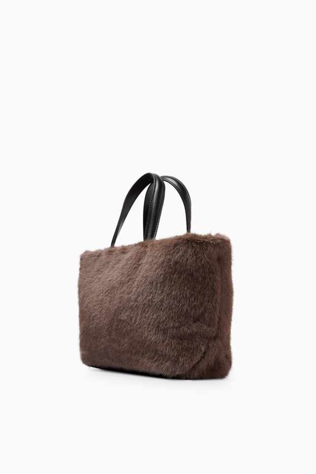 Damen - Großer Shopper mit abnehmbarem Taschengurt - dunkelbraun