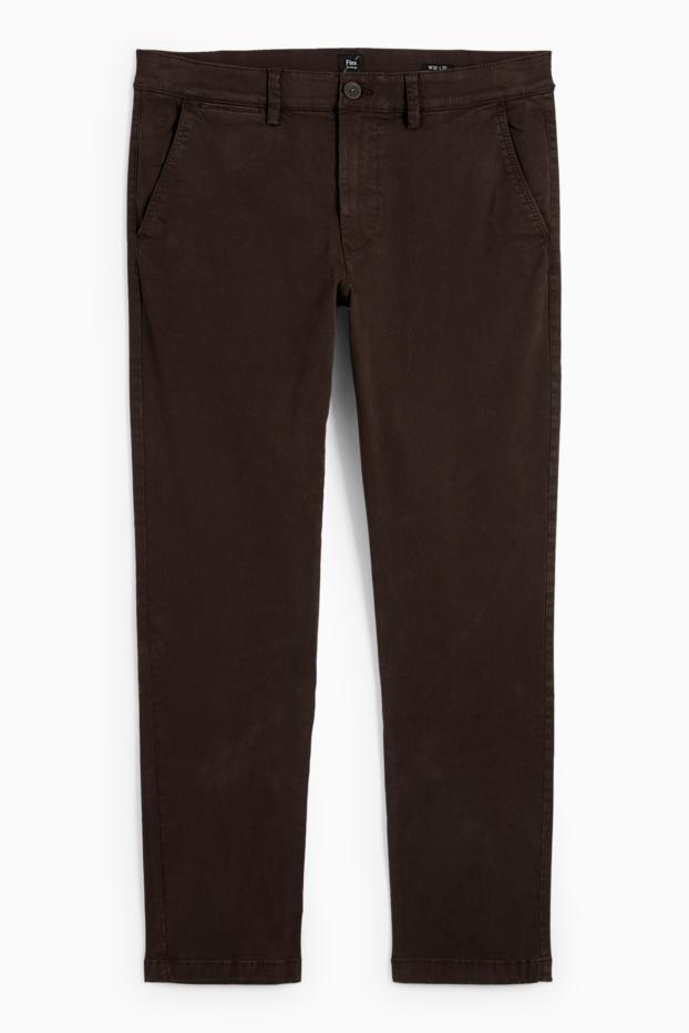Hommes - Chino - slim fit - Flex - marron foncé
