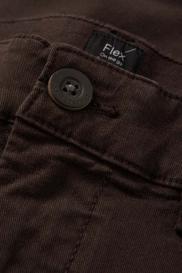 Hommes - Chino - slim fit - Flex - marron foncé
