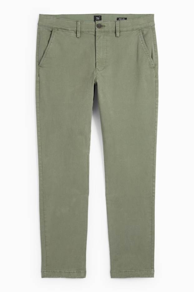 Hommes - Chino - slim fit - Flex - jean vert