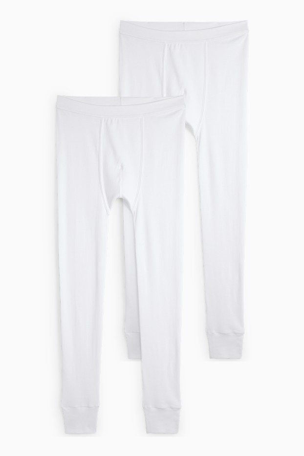 Men - Multipack of 2 - long pants - skinny rib - cremewhite