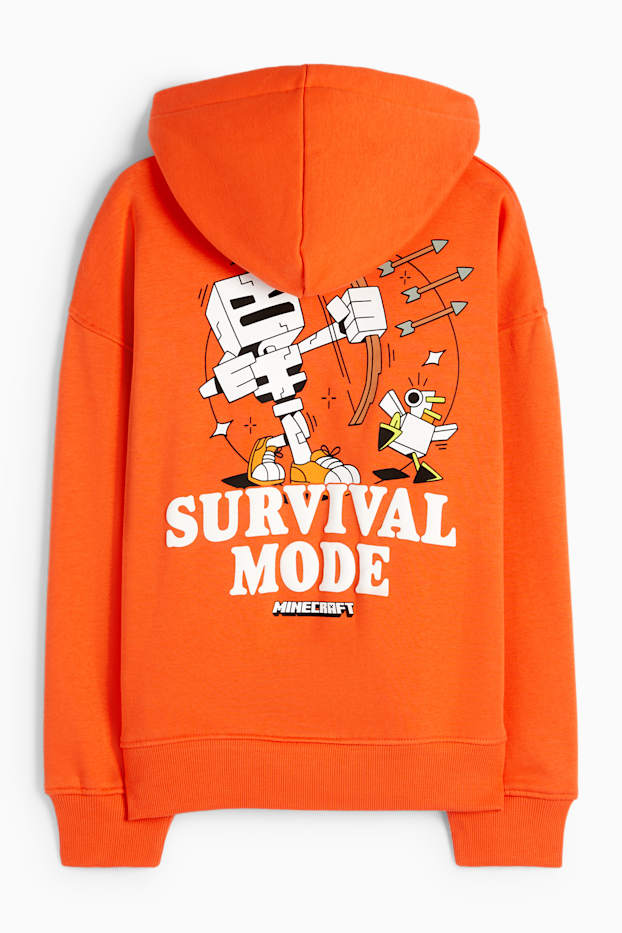 Enfants garçons - Halloween - Minecraft - sweat à capuche - orange
