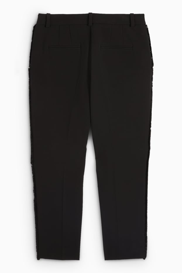 Dámské - Business kalhoty - mid waist - straight fit - černá