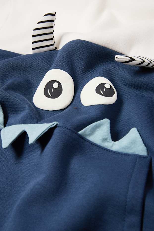 Bambini - Mostro - set - felpa con cappuccio e pantaloni sportivi - 2 pezzi - blu scuro