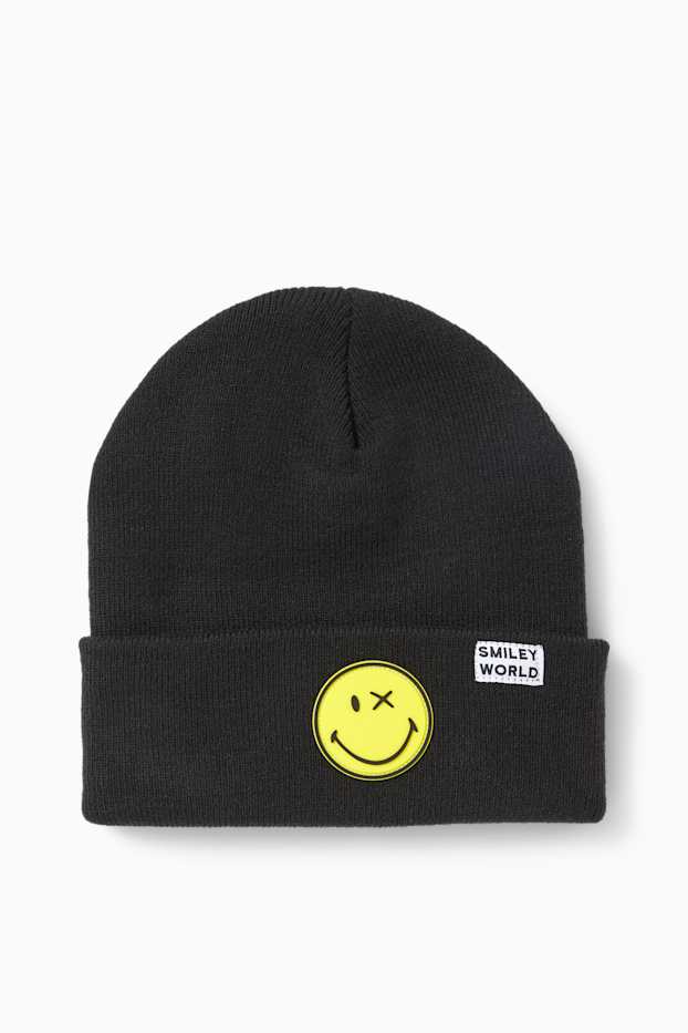 Enfants garçons - SmileyWorld® - bonnet rond - noir