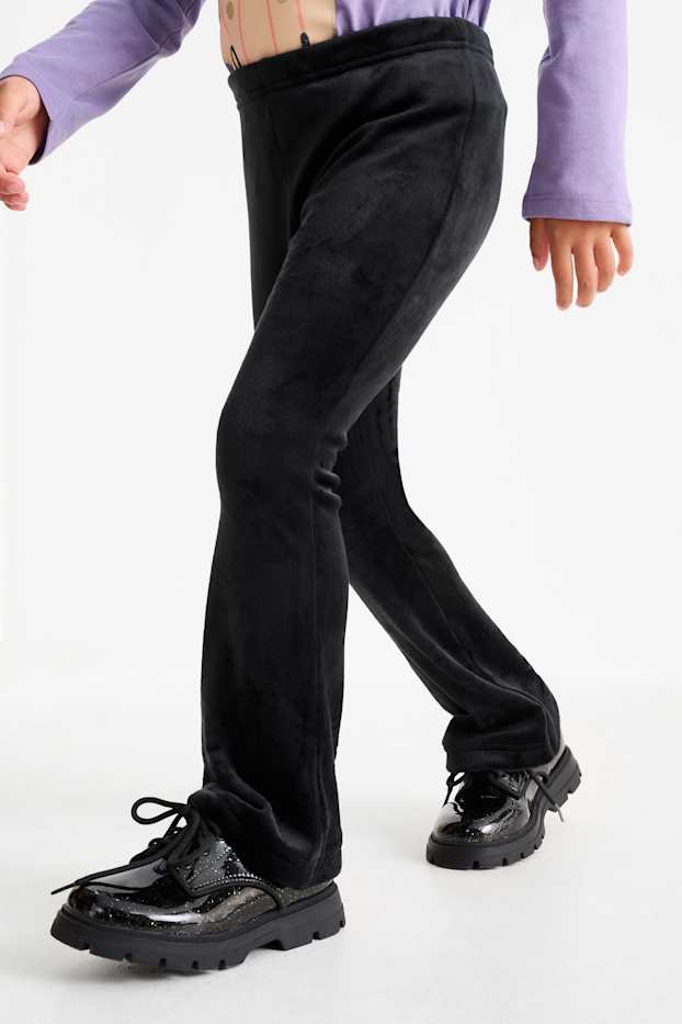 Nena - Leggings acampanats de vellut - negre