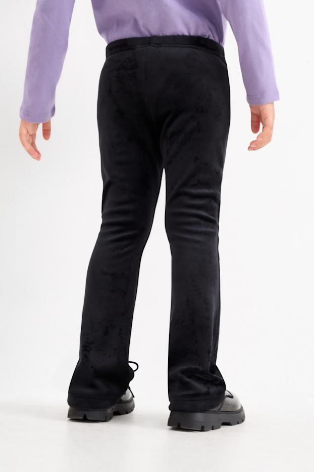 Nena - Leggings acampanats de vellut - negre