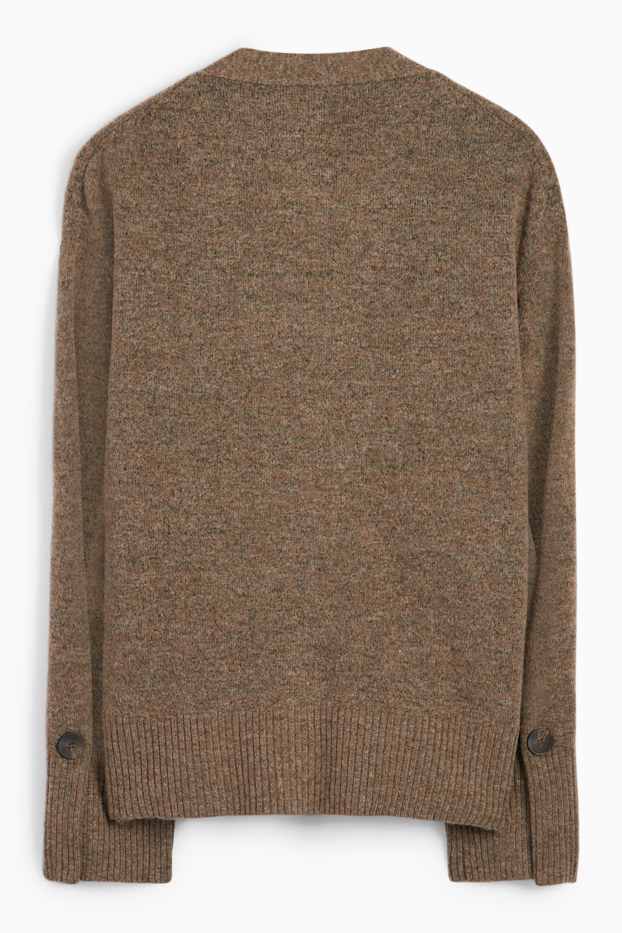 Femei - Cardigan tricotat - maro