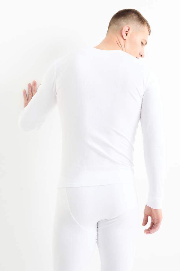 Hommes - Maillot de corps - finition côtelée - blanc crème