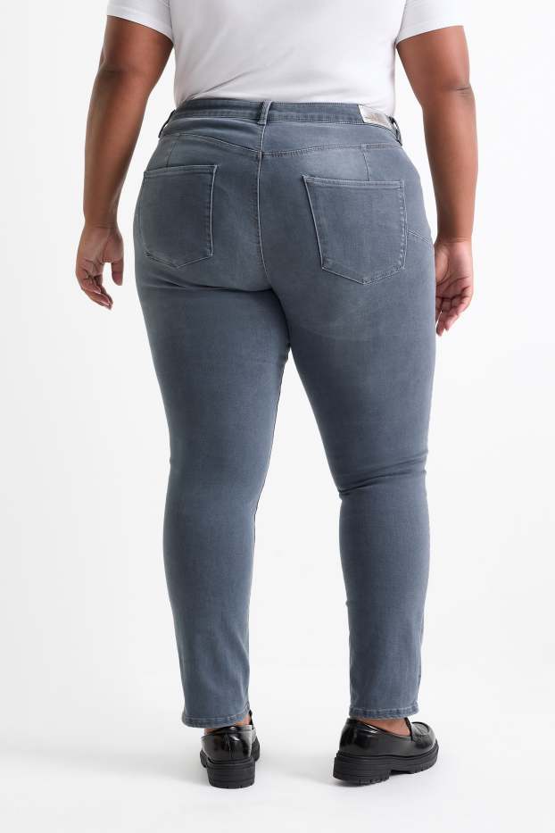 Damen - Slim Jeans - Mid Waist - Shaping-Jeans - LYCRA® - jeansgrau