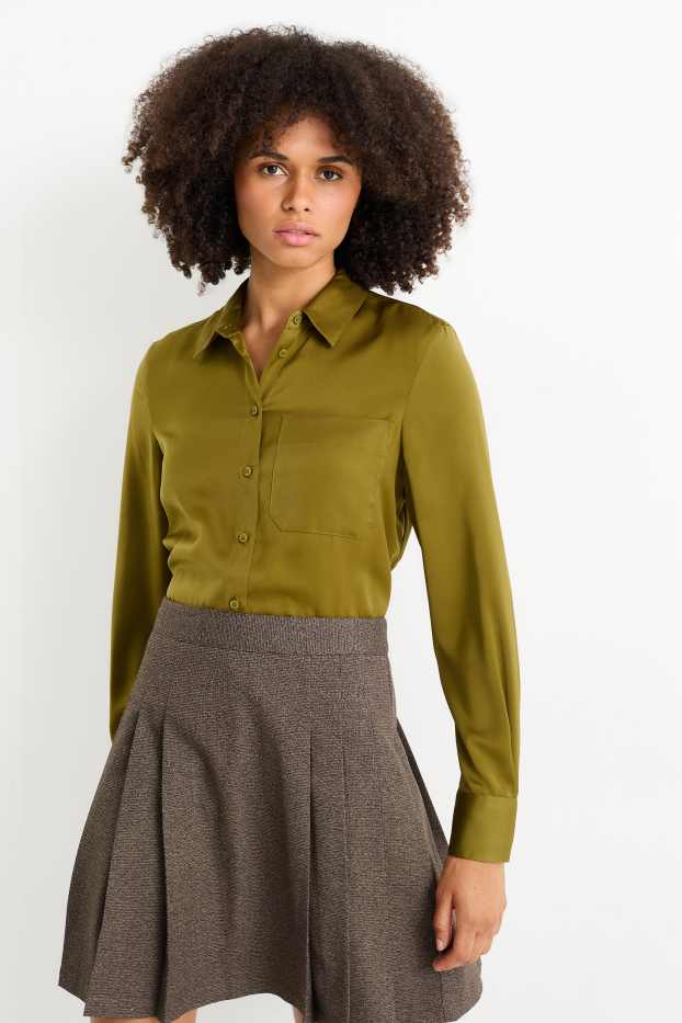 Mujer - Blusa de raso - verde