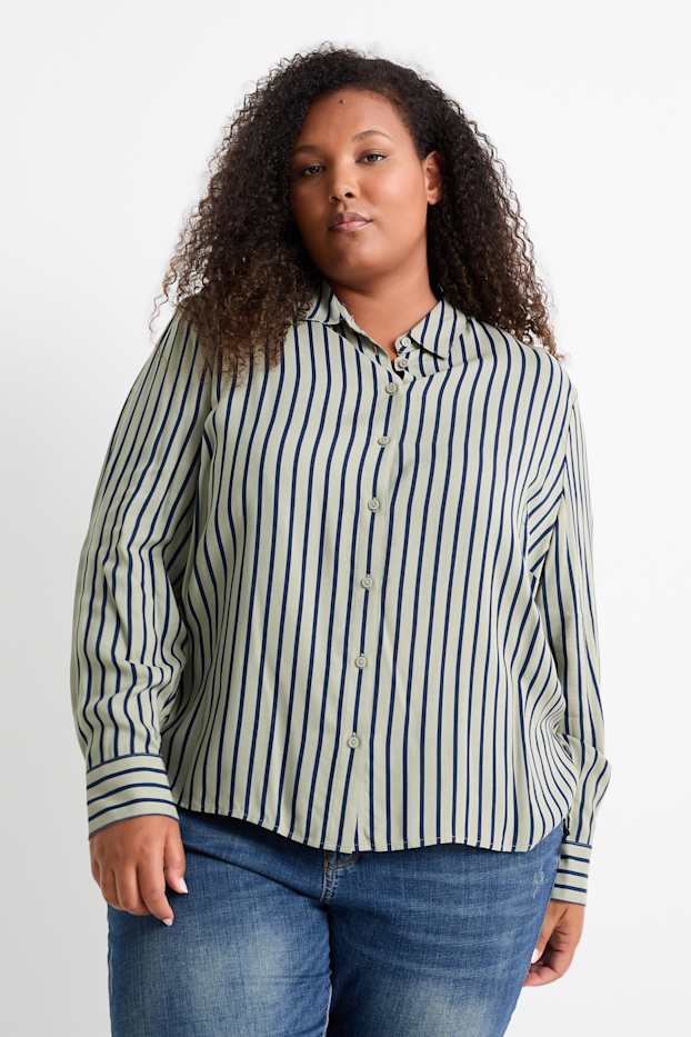 Donna - Blusa - a righe - verde