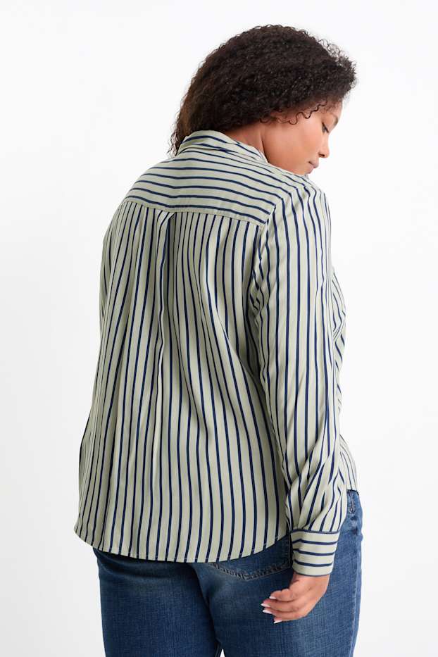 Donna - Blusa - a righe - verde