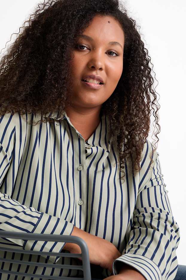 Donna - Blusa - a righe - verde