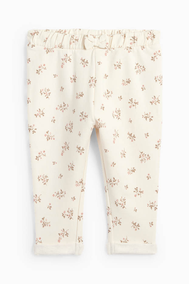 Baby Mädchen - Blümchen - Baby-Outfit - 2 teilig - dunkelrosa