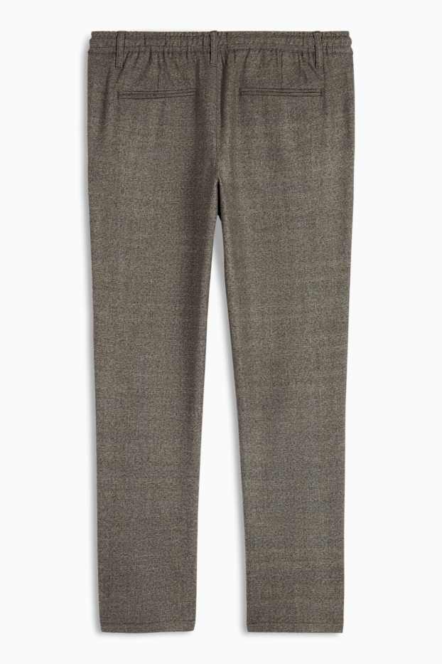 Uomo - Chino - slim fit - a quadretti - marrone scuro