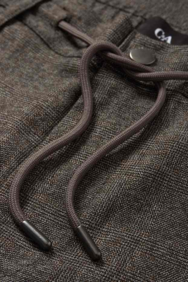 Uomo - Chino - slim fit - a quadretti - marrone scuro