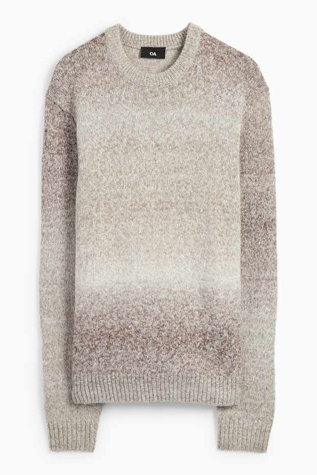 Hommes - Pullover - à motif - beige clair