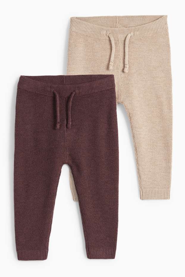 Nadó nen - Paquet de 2 - pantalons de punt per a nadó - texturat - beix clar