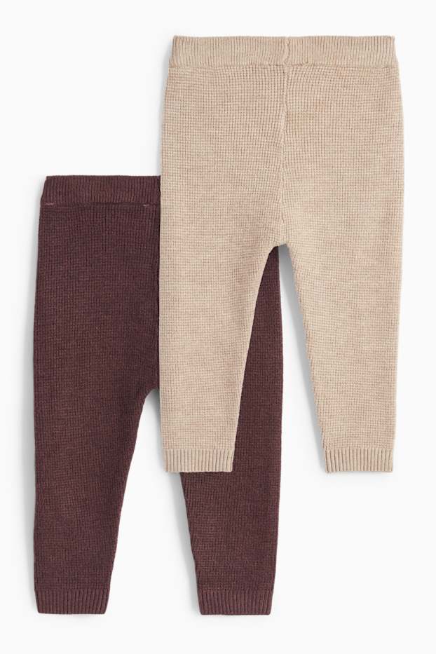 Nadó nen - Paquet de 2 - pantalons de punt per a nadó - texturat - beix clar