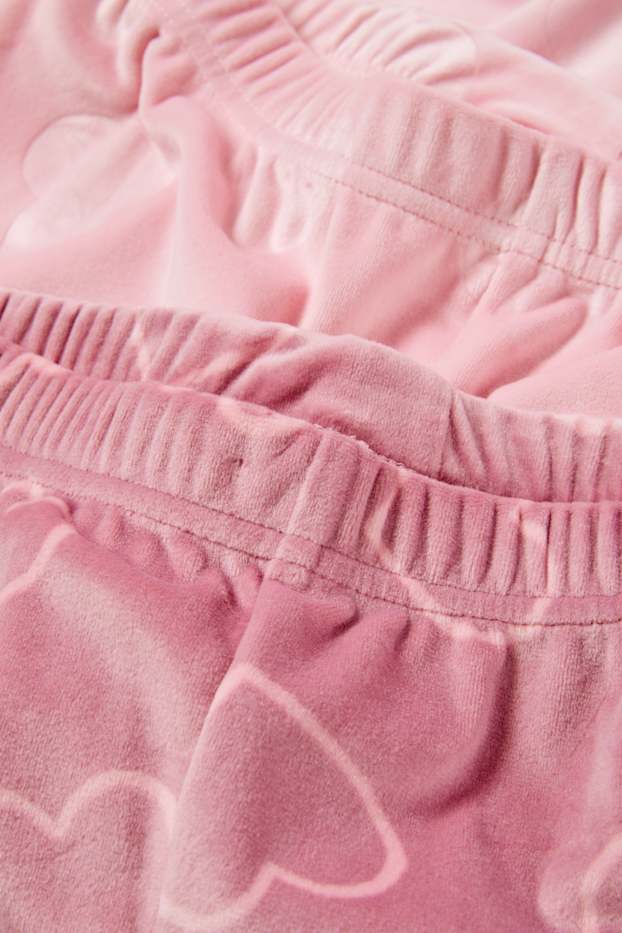 Enfants filles - Lot de 2 - cœur - bas de pyjama - rose foncé