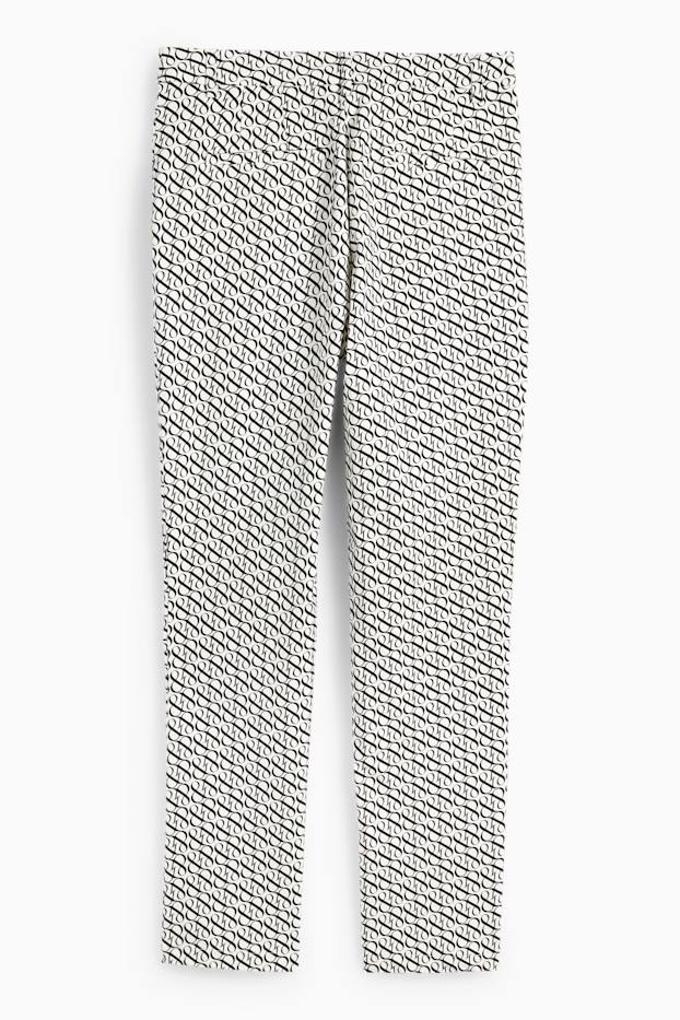 Femmes - Pantalon de toile - mid waist - tapered fit - noir / blanc