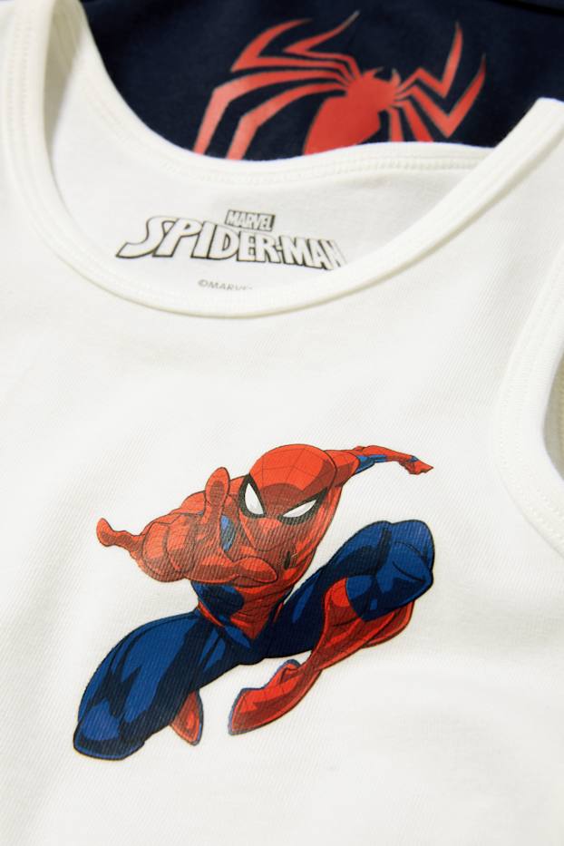 Kinderen: jongens - Set van 2 - Spider-Man - hemdje - donkerblauw