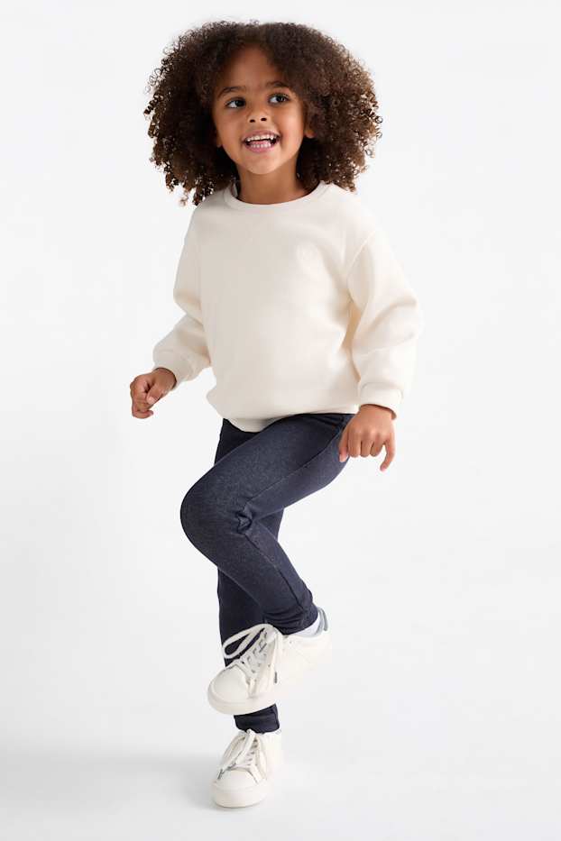 Kinder Mädchen - Multipack 2er - Thermoleggings - Jeans-Look - dunkelblau