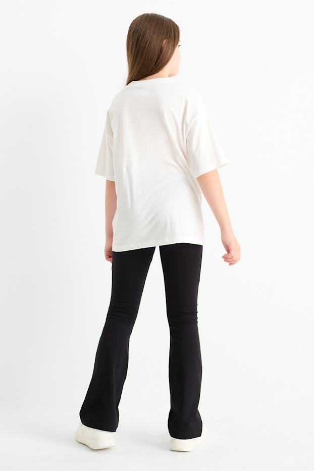 Dzieci dziewczynki - Harry Potter - zestaw - koszulka z krótkim rękawem i legginsy z rozszerzanymi nogawkami - 2 części - czarny / biały