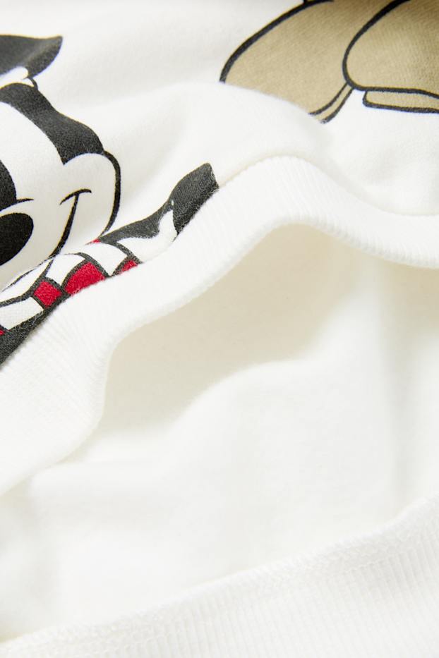 Baby Jungen - Micky Maus - Baby-Weihnachts-Sweatshirt - cremeweiss