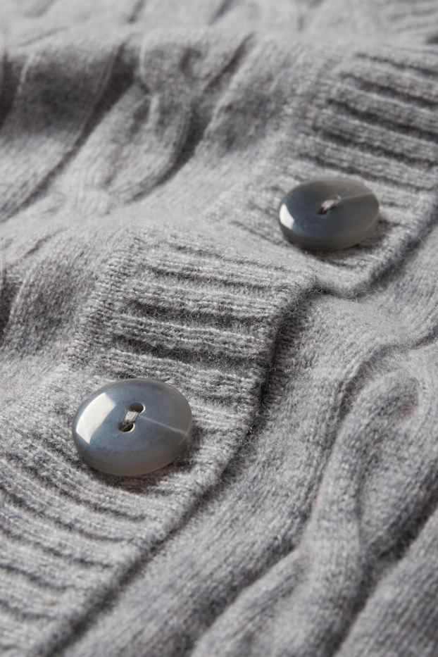 Femmes - Gilet en maille avec teneur en cachemire - mélange de laine - motif tressé - gris