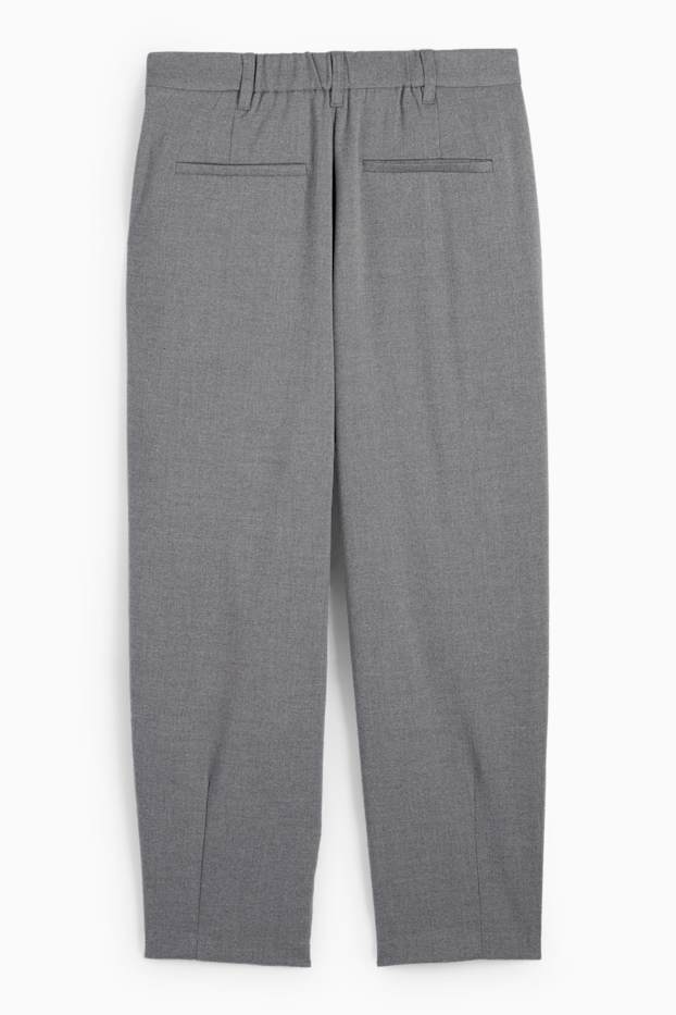 Donna - Pantaloni - vita alta - tapered fit - grigio
