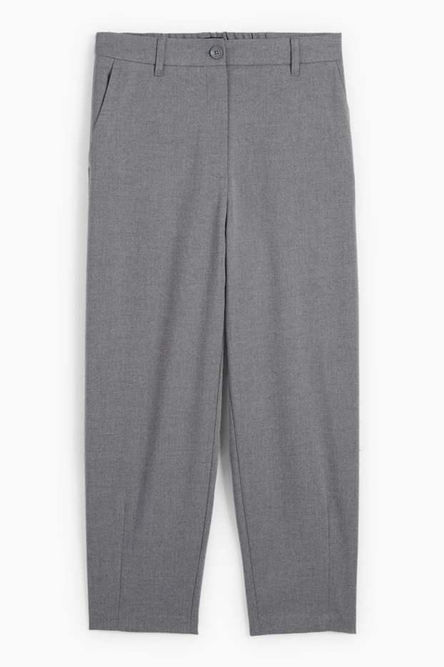 Donna - Pantaloni - vita alta - tapered fit - grigio
