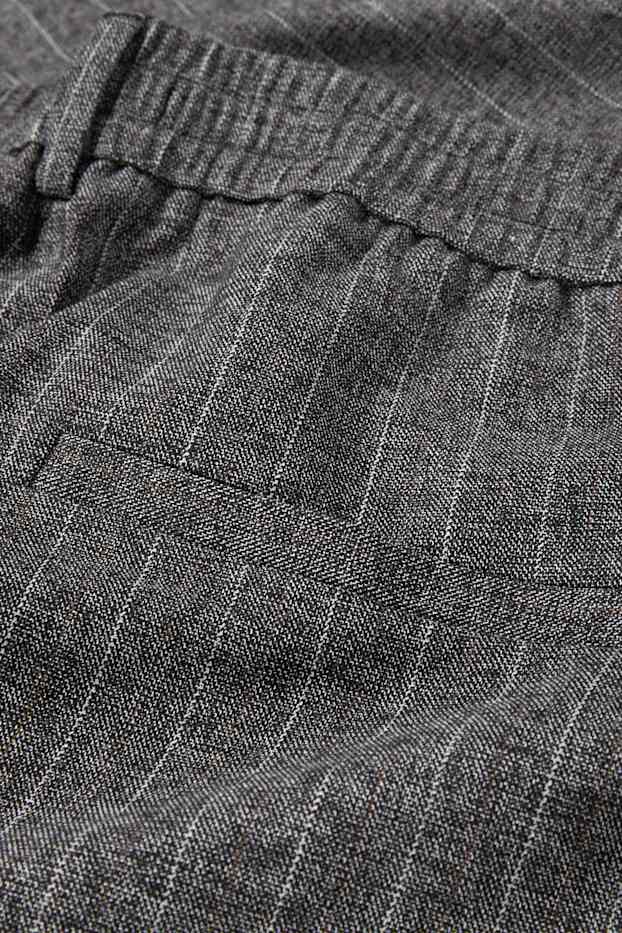 Dona - Pantalons de tela - high waist - wide leg - de ratlla diplomàtica - gris