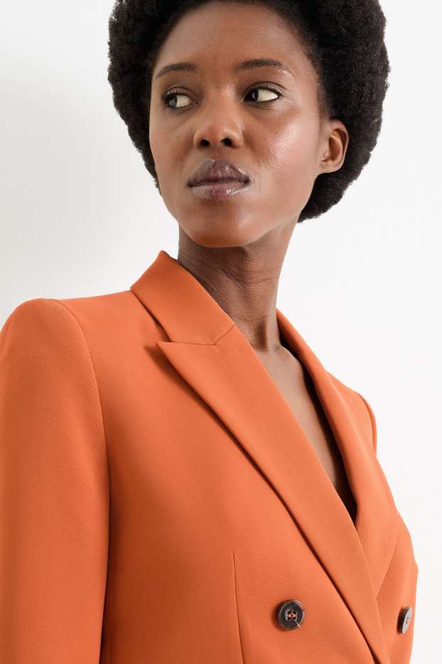 Femmes - Blazer court - regular fit - orange foncé