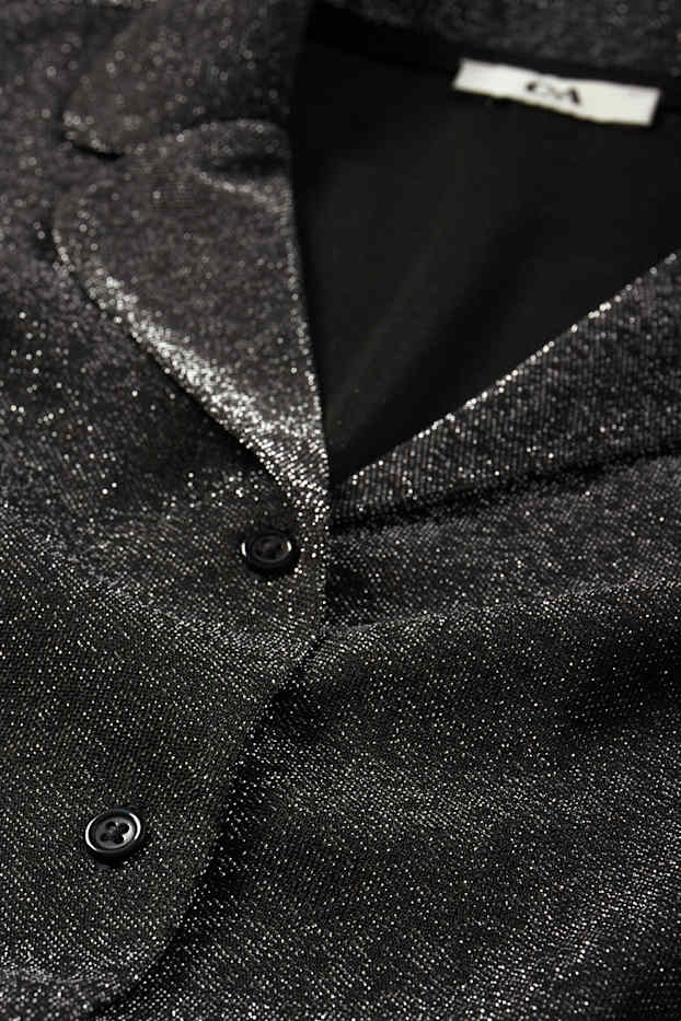 Damen - Pyjama - glänzend - schwarz