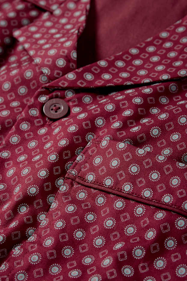 Hommes - Pyjama - à motif - rouge foncé