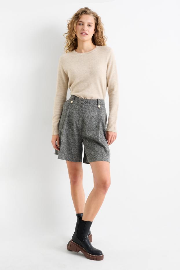 Dona - Bermudes - high waist - gris fosc