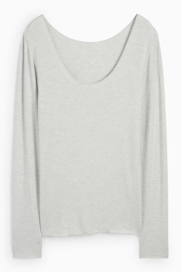 Donna - Maglietta intima - misto cashmere - grigio chiaro