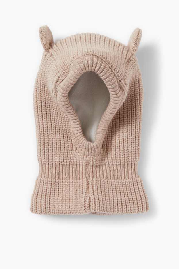 Bébés garçons - Ourson - cagoule de maille pour bébé - beige